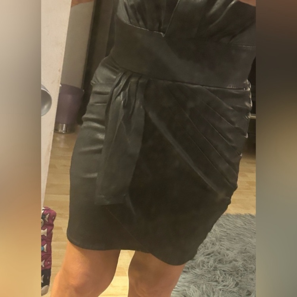 🎉3X HOST PICK🎉 IRO Luxe Genuine Leather Mini Dress —LIKE NEW - Picture 3 of 5